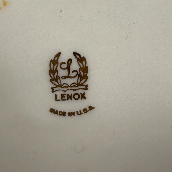 Vintage Lenox Granada Ashtray Trinket Dish Plate Ivory Square Gold Trim 8.5" - Picture 5 of 7